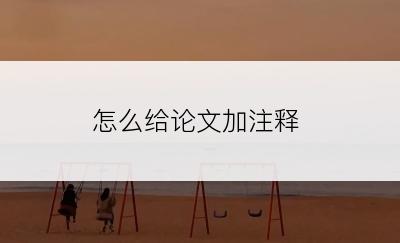 怎么给论文加注释