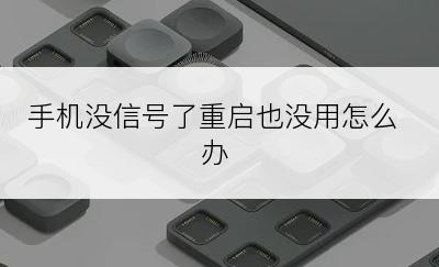 手机没信号了重启也没用怎么办