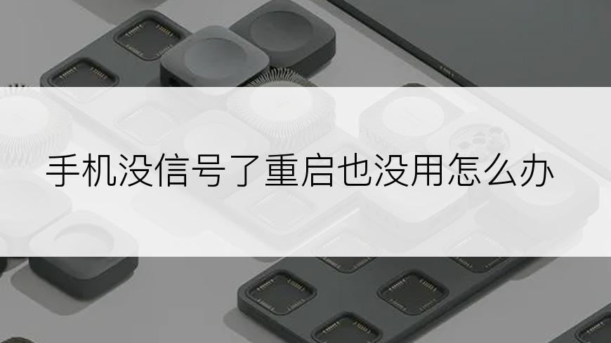 手机没信号了重启也没用怎么办