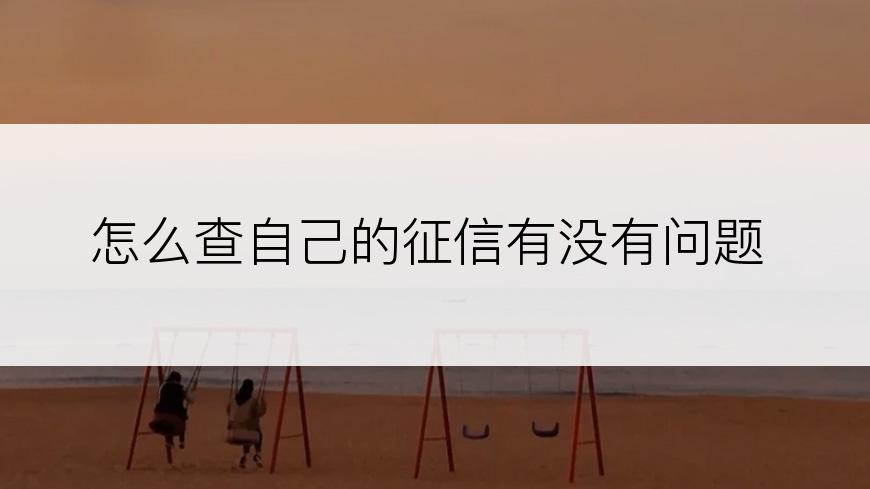 怎么查自己的征信有没有问题