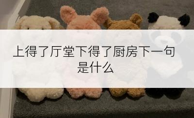 上得了厅堂下得了厨房下一句是什么