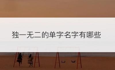 独一无二的单字名字有哪些