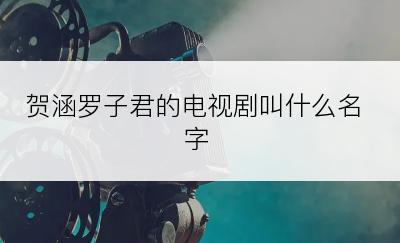 贺涵罗子君的电视剧叫什么名字