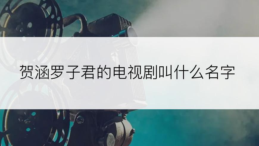 贺涵罗子君的电视剧叫什么名字