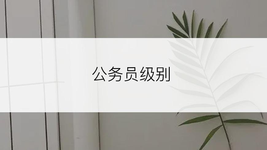 公务员级别