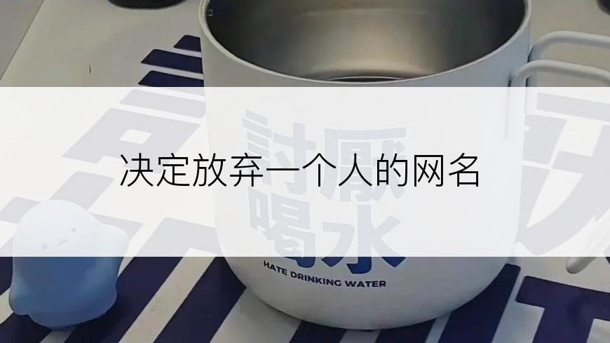 决定放弃一个人的网名