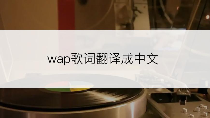 wap歌词翻译成中文