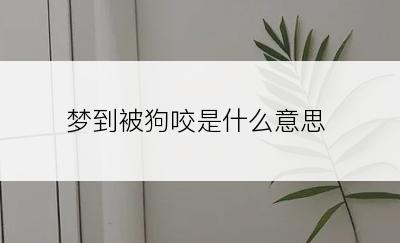 梦到被狗咬是什么意思