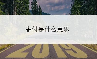 寄付是什么意思