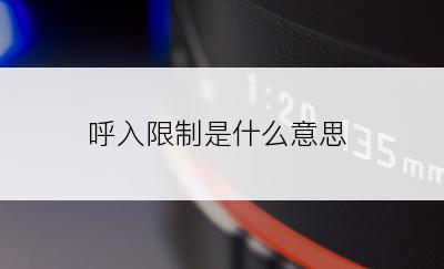 呼入限制是什么意思