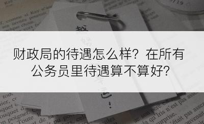 财政局的待遇怎么样？在所有公务员里待遇算不算好？