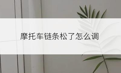 摩托车链条松了怎么调