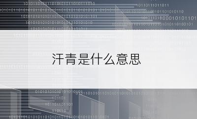 汗青是什么意思