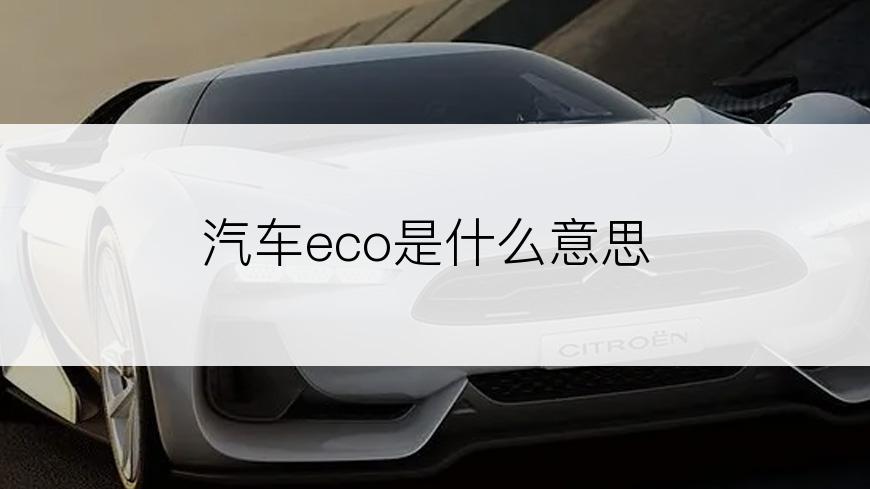 汽车eco是什么意思