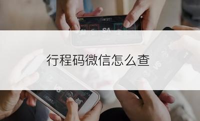 行程码微信怎么查