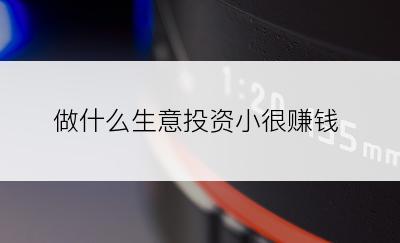 做什么生意投资小很赚钱