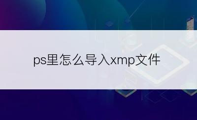 ps里怎么导入xmp文件