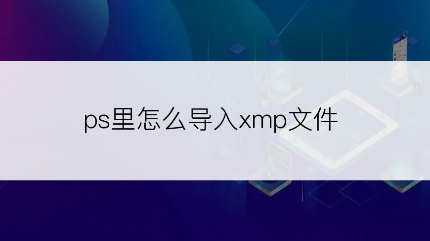 ps里怎么导入xmp文件