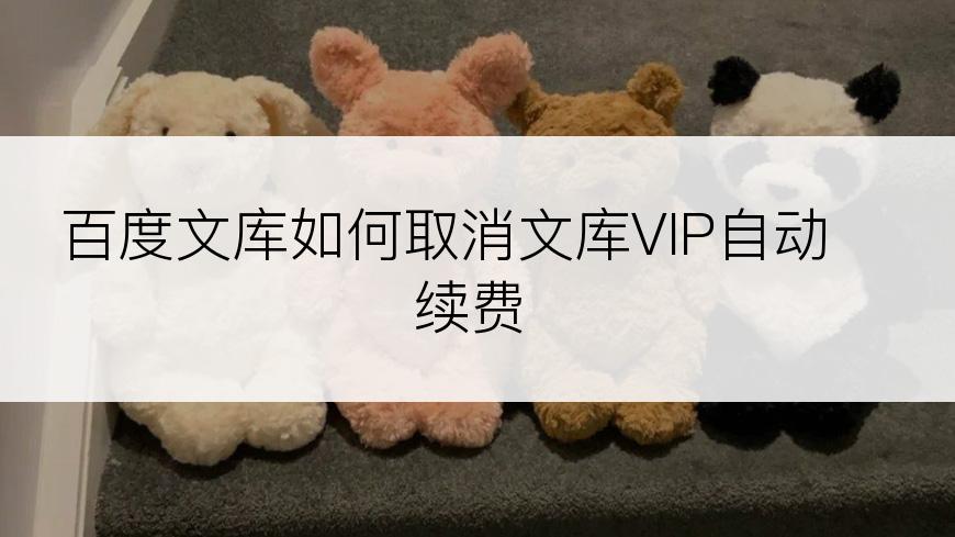 百度文库如何取消文库VIP自动续费