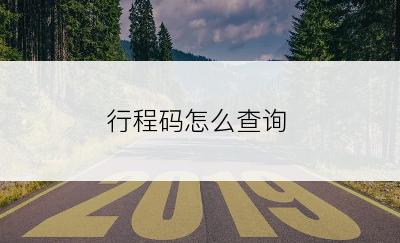 行程码怎么查询