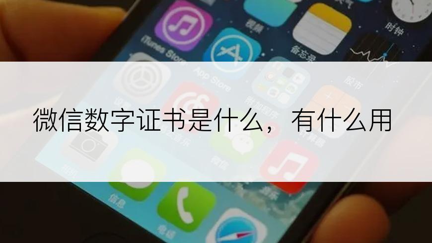 微信数字证书是什么，有什么用