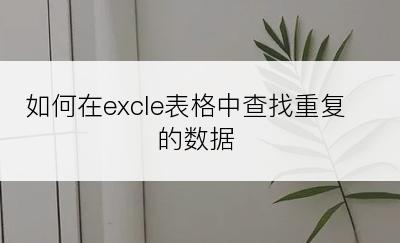 如何在excle表格中查找重复的数据