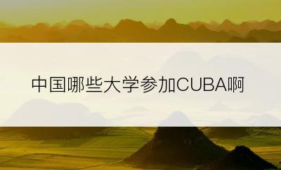 中国哪些大学参加CUBA啊