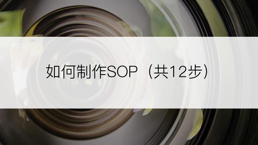 如何制作SOP（共12步）