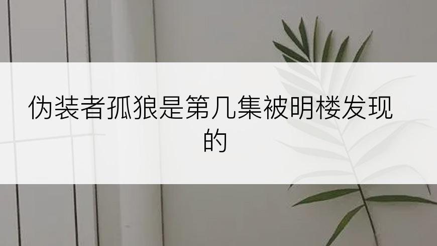 伪装者孤狼是第几集被明楼发现的