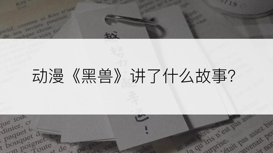 动漫《黑兽》讲了什么故事？