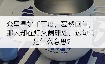 众里寻她千百度，蓦然回首，那人却在灯火阑珊处，这句诗是什么意思？