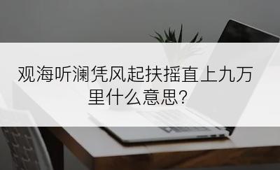 观海听澜凭风起扶摇直上九万里什么意思？