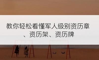 教你轻松看懂军人级别资历章、资历架、资历牌