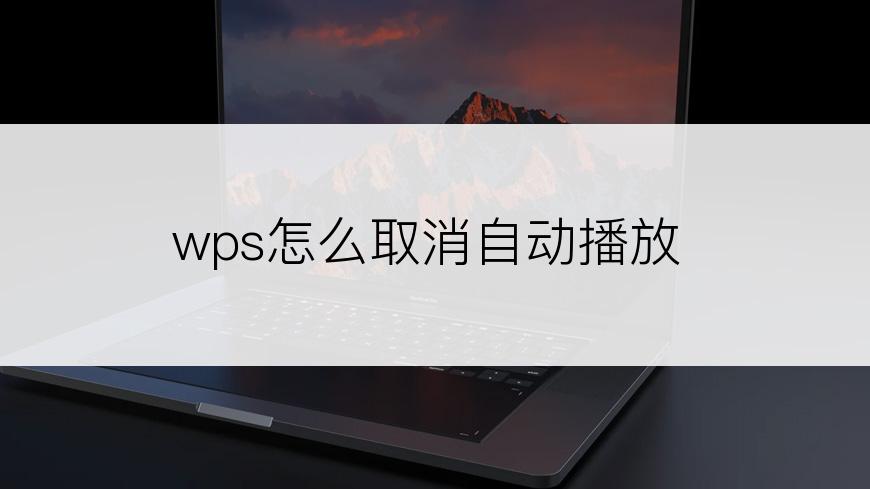 wps怎么取消自动播放