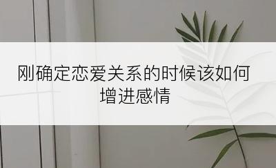 刚确定恋爱关系的时候该如何增进感情