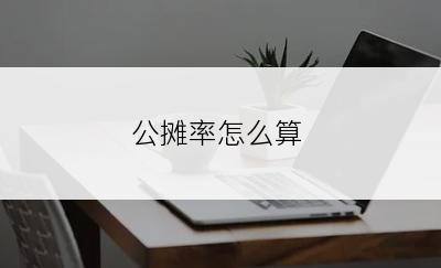 公摊率怎么算