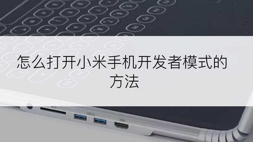 怎么打开小米手机开发者模式的方法