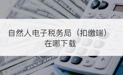 自然人电子税务局（扣缴端）在哪下载