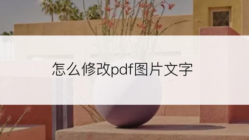 怎么修改pdf图片文字