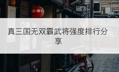 真三国无双霸武将强度排行分享