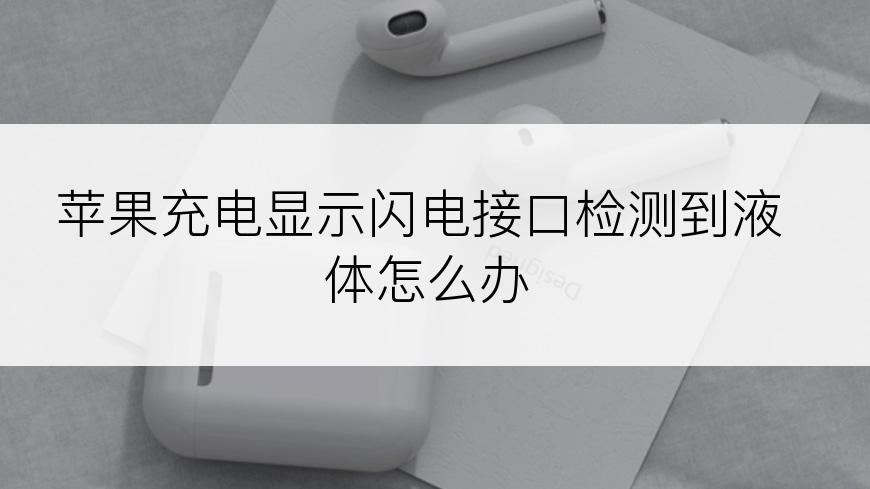 苹果充电显示闪电接口检测到液体怎么办