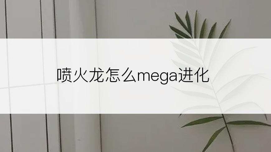 喷火龙怎么mega进化