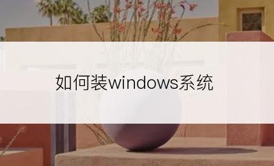 如何装windows系统