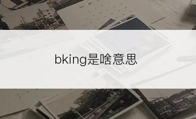 bking是啥意思