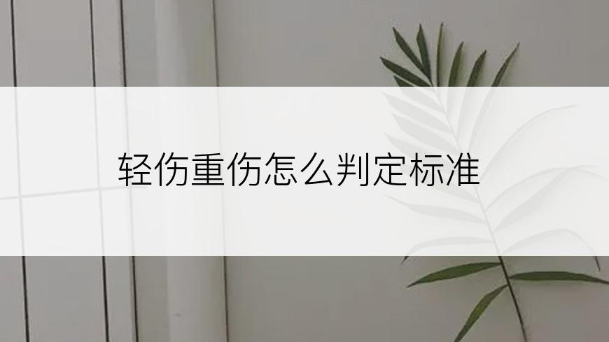 轻伤重伤怎么判定标准