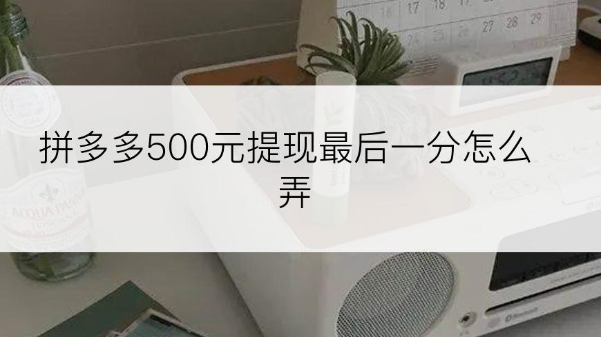 拼多多500元提现最后一分怎么弄