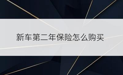 新车第二年保险怎么购买