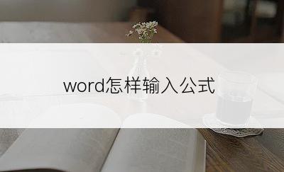 word怎样输入公式