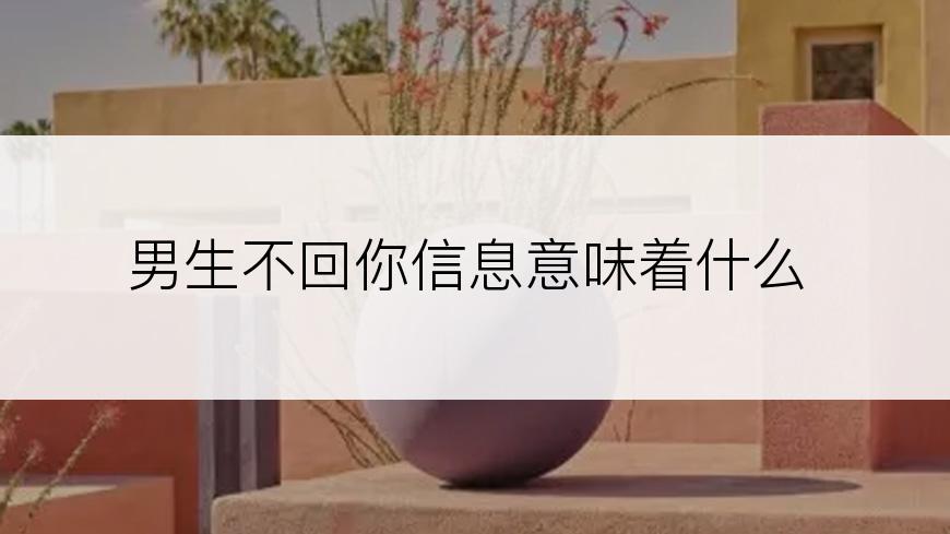 男生不回你信息意味着什么