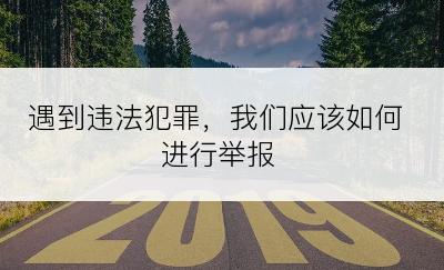 遇到违法犯罪，我们应该如何进行举报